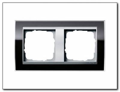 Ramka podwójna aluminiowy Gira Event Clear czarny