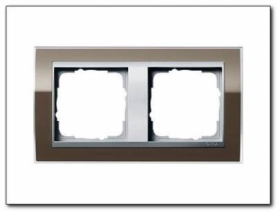 Ramka podwójna aluminiowy Gira Event Clear brązowy