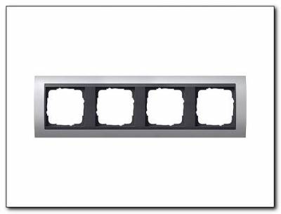 Ramka poczwórna antracytowy Gira Event kolor alu