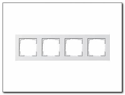 Ramka poczwórna Gira E2 biały matowy