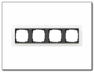 Ramka poczwórna antracytowy Gira Event Opaque biały