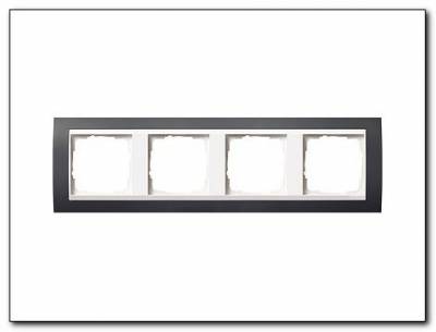 Ramka poczwórna do białych Gira Event antracytowy