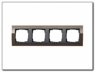 Ramka poczwórna antracytowy Gira Event Clear brązowy