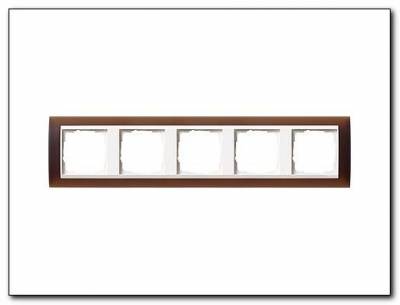 Ramka pięciokrotna do białych Gira Event Opaque mat ciemnobrązowy