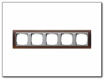 Ramka pięciokrotna aluminiowy Gira Event Opaque mat ciemnobrązowy