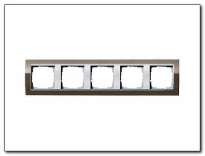 Ramka pięciokrotna aluminiowy Gira Event Clear brązowy