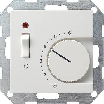 Reg. temp. 230V styk rozw+wyłącznik System 55 biały