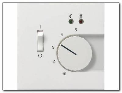 Reg. temp. 230V styk rozw+wyłącznik Gira F100 biały