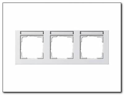 Ramka potrójna z p.opis, poziome Gira E2 biały matowy