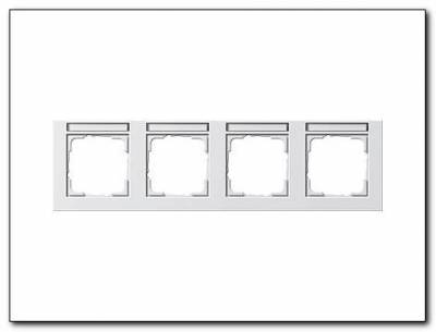 Ramka poczwórna z p.opis, poziome Gira E2 biały matowy