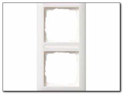 Ramka podwójna z p.opis, pionowe Standard 55 biały matowy