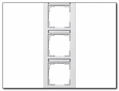 Ramka potrójna z p.opis, pionowe Gira E2 biały