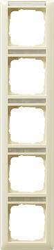Ramka pięciokrotna z polem opisowym, pionowa System 55 kremowy