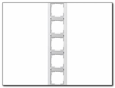 Ramka pięciokrotna z p.opis, pionowe Gira E2 biały