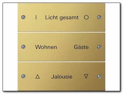 Zestaw przełączn. potr.,możliwy opis System 55 mosiądz