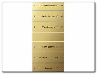 Zestaw przełączn. sześciok.,możl.opis System 55 mosiądz