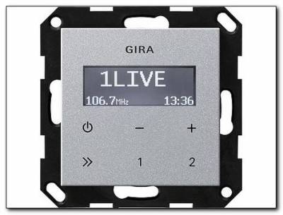 Podtynkowe radio RDS aluminiowy (bez głośnika) Gira System 55