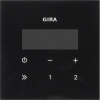 Wyświetlacz o wyglądzie czarnego szkła do obsługi radia podtynkowego RDS Gira F100