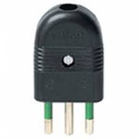 2P+E 10A axial plug black