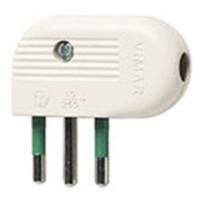 2P+E 10A 90°-plug white