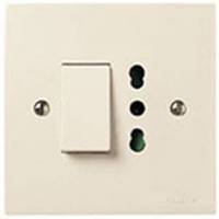 1P 10AX 2-way switch+P17/11outlet ivory