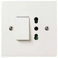 1P 10AX 2-way switch+P17/11outlet white
